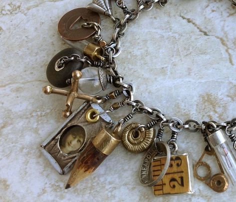 Found Item Jewelry, Found Object Jewelry, Bracelet Luxury, Junk Jewelry, Jewelry Staples, Mixed Media Jewelry, Repurposed Jewelry, Assemblage Jewelry, Recycled Jewelry