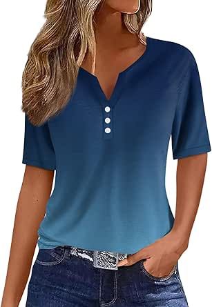 Short Sleeve Shirts, Tops For Women, Summer Tops, Blouses, V Neck, For Women