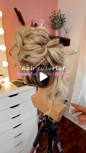 High Bun Updo Tutorial Videos, Wedding Guest Up Dos Hairstyles, Pam Anderson Wedding Hair, Diy Formal Hairstyles For Long Hair, Diy Wedding Updos For Long Hair, Pam Anderson Bun, High Bun Hairstyles Wedding, Pam Anderson Hair Updo, Bridal High Updo