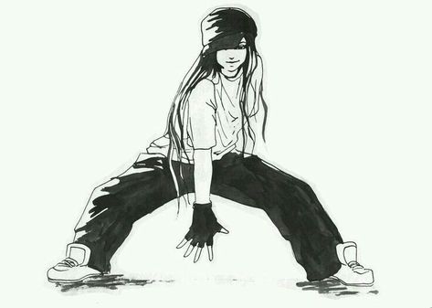 Hip Hop Girl, A Drawing, Hip Hop, Black And White, Anime, White, Black, Design