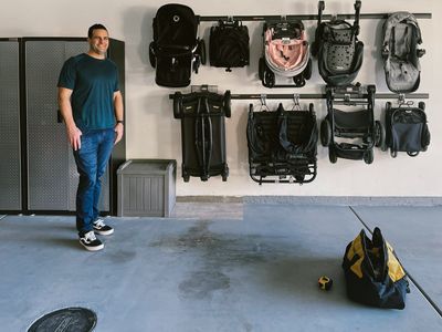 Neil’s DIY garage organization that you can do too! - Mint Arrow #mintarrow #garage #garageorganization #manly #manstuff #tools #toolorganization #springcleaning #diygarageorganization #storage #strollers #strollerstorage #home #cleaning #organized Garage Kids Toys Organization, Stroller Storage Garage, One Car Garage Organization, Garage Toy Organization, Mud Area, Garage Storage Plans, Diy Garage Organization, Garage Organizing, Stroller Storage