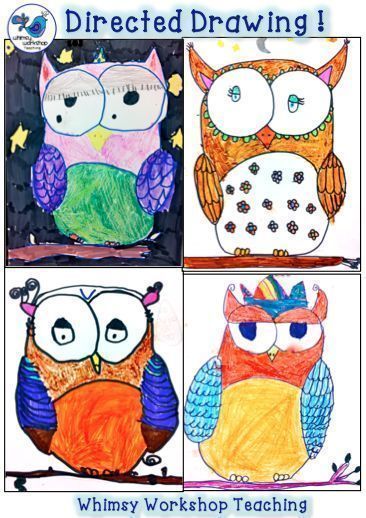 Owl Directed drawing Art Teaching Ideas, Teacher Graphics, Directed Drawing Kindergarten, Happy Classroom, Teaching Theme, Art Assessment, Drawing Activity, First Grade Art, 2nd Grade Art