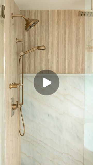 Tile Collective on Instagram: "Elevate your primary shower with this ribbed, wood-look porcelain tile to create an element of texture and warmth to your space 🚿⁠ ⁠ Designed by @brianna_blair_interiors⁠ Build | @n.brunobuilder⁠" Shower Inlay Tile Ideas, Wooden Shower Walls, Shower Inlay, Wood Tile Shower, Lone Pine, Suite Bathroom, Tile Ideas, Bathroom Designs, Wood Tile