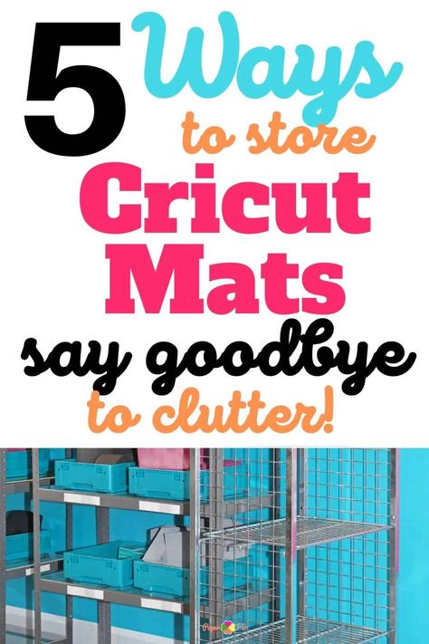 This is HOW to Store Cricut Mats: 5 Easy Ways - Paper Flo Designs How To Store Cricut Mats, Cricut Mat Storage, Organized Craft Space, Magnetic Spice Jars, Cricut Accessories, Cricut Hacks, Cricut Mat, Magnetic Spice, Work Space Organization