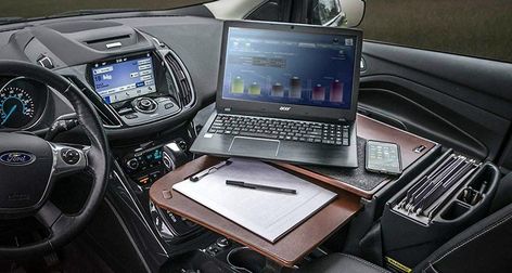 Car Office Ideas, Mobile Office Ideas Car, Organize Life, Notary Signing Agent, Signing Agent, Office Gadgets, Sedan Cars, Mobile Office, Work Meeting