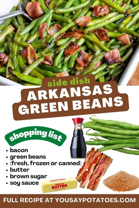 Green Beans From A Can Recipes, French Green Beans With Bacon, What To Do With Canned Green Beans, Green Bean Recipes Oven, Savory Green Beans, French Green Bean Recipes, Arkansas Green Beans, Frozen Green Bean Recipes, Canned Green Bean Recipes