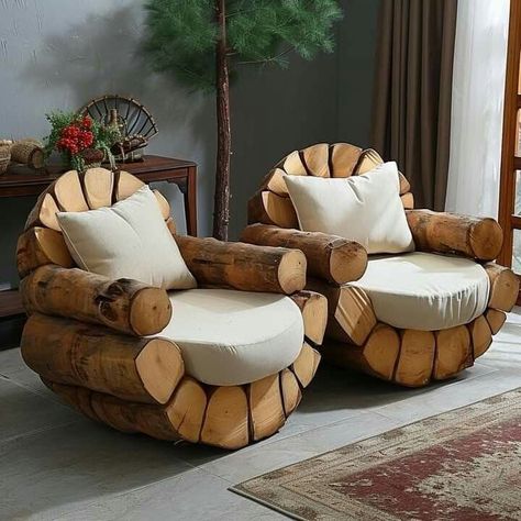 Tre Kunst, Diy Projektit, Log Furniture, Beautiful Sofas, Diy Cardboard Furniture, Funky Painted Furniture, Cardboard Furniture, Diy Wood Projects Furniture, Diy Furniture Table