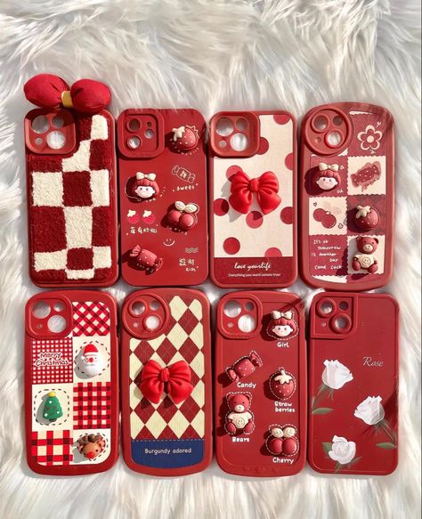 Red Phone Case Aesthetic, Aesthetic Mode, White Wallpaper For Iphone, Kawaii Iphone Case, Rosé Christmas, Best Friends Sister, Bad Girl Wallpaper, Red Cases, Case Aesthetic