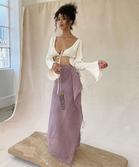 Sarong Outfit, Island Night, Savannah Morrow, Outfit Ideas September, Sarong Skirt, Earthy Outfits, Clothing Outfit Ideas, Thrift Fashion, Sarong