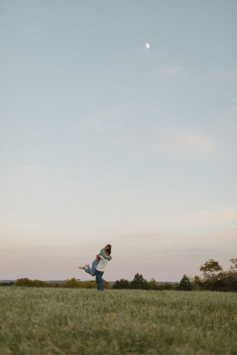 Effortless Couple Photos, Couple Nature Pictures, Proposal In A Field, Engagement Photos Small Town, Artsy Couple Aesthetic, Farm Couple Aesthetic, Rustic Couple Photoshoot, Lgbt Engagement Photos, Love Of My Life Aesthetic