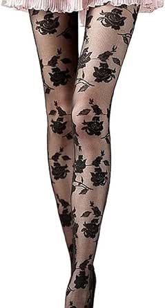 Black Clothing, Stocking Tights, Rose Pattern, Black Tights, Shoes Jewelry, Stockings, Tights, Lace, Pattern