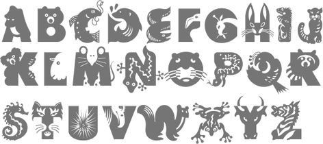 Craig Frazier Craig Frazier, Simple Animals, Animal Font, Ocean Commotion, Alphabet Templates, Writing Fonts, Typography Alphabet, Animal Letters, Calendar Ideas