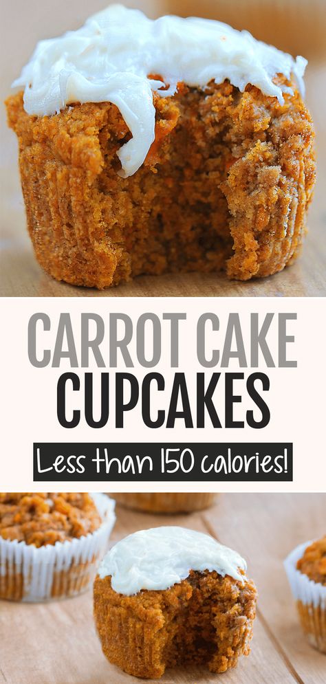 Secretly Healthy Carrot Cake Cupcake Recipe Vegan Carrot Cake Cupcakes, Healthy Carrot Cake Muffins, Brownie Ideas, Healthy Carrot Cake, Healthy Cupcakes, Low Fat Desserts, Biscuits Diététiques, Carrot Cakes, Cake Light