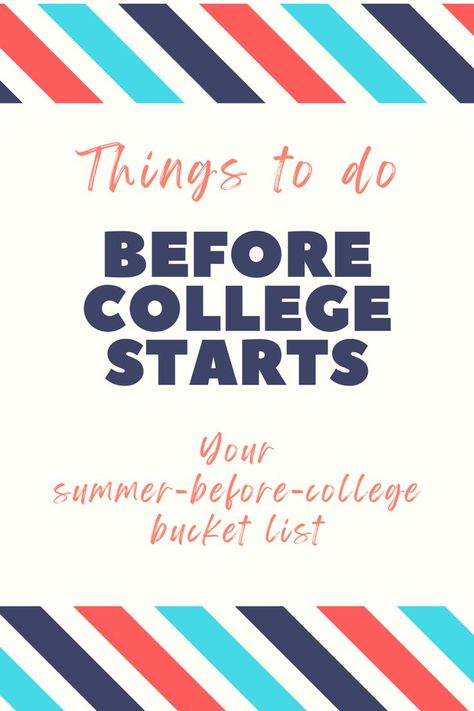 What to do the summer before you go to college. Your summer before college bucket list, everything you need to do the summer after high school, what to do to do the summer before college. Fun things to do the summer before college. What to do summer after senior year of high school, how to get ready to go to college, getting ready for college bucket list, senior year bucket list. Things To Do Before Going To College, Senior Year Bucket List For Parents, Before College To Do List, Before College Bucket List, What To Do Summer, Things To Do Before College, Summer After High School, Senior Year Bucket List, Getting Ready For College