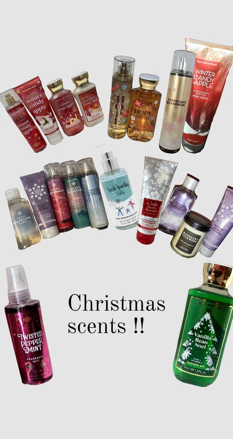 Christmas/winter scents !! (i couldn't find alot bc most of them were just winter candy apple) (I did fall!!) Christmas Carmel Apple, Bath And Body Works Winter Scents, Apple Scent, Winter Candy Apple Perfume, Winter Candy Apple, Winter Scents, Winter Wonder, Candy Apples, Body Cream