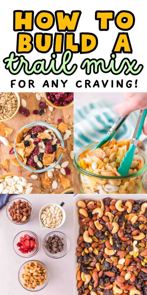 Guide on how to make trail mix Walnut Trail Mix Recipes, Dried Fruit Mix Recipes, Granola Trail Mix Recipes, Nut Free Trail Mix Recipes, Homemade Trail Mix Recipes, Salty Trail Mix, Trail Mix Ingredients, Yummy Lunch Recipes, Trail Mix Recipe