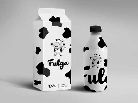 Fresh Milk Packaging, Milk Packaging Design, Milk Package, Milk Design, Juice Bar Design, Cow Logo, Milk Brands, Milk Packaging, Juice Packaging