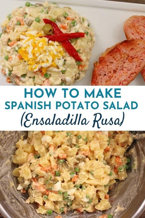 Spanish Potato Salad, Spanish Potatoes, Red Bliss Potatoes, Blueberry Salad, Tapas Menu, Boiled Vegetables, Canned Tuna, Cubed Potatoes, Real Star