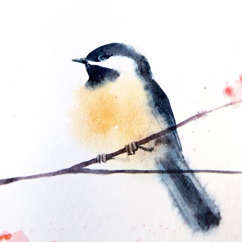 Easy Watercolor Birds Painting Tutorials, Watercolor Art Birds Easy, Watercolor Birds Paintings Simple, Simple Water Painting, Simple Watercolor Tutorial, Watercolor Birds Tutorial Step By Step How To Paint, Simple Watercolor Birds, Watercolour Birds Simple, Loose Watercolor Birds