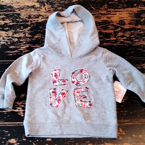 Adorable Nwt Gray Hooded Sweatshirt With Love Patch Work Letters Size 9-12 Months Hhs50 Patch Work Sweatshirt, Patchwork Crewneck, Patchwork Hoodie, Patchwork Sweatshirt, Love Sweatshirt, Diy Sweatshirt, Patch Work, Custom Sweatshirts, Sew On Patches