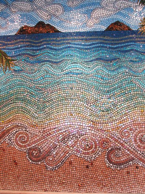 Nautical Mosaic, Mosaic Waves, Bead Mosaic, Kailua Hawaii, Mosaics Art, Dot Mandalas, Mosaic Pots, Mosaic Madness, Mosaic Art Projects