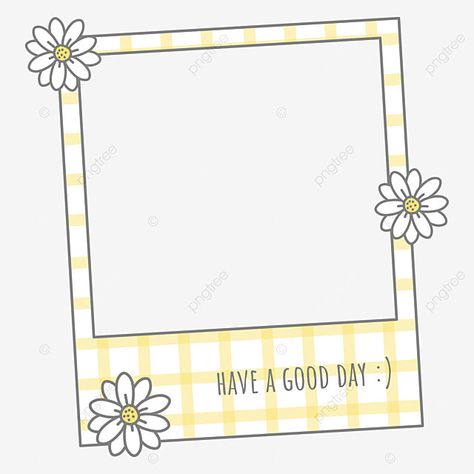 Yellow Polaroid, Polaroid Png, Flower Border Png, Simple Photo Frame, Frame Polaroid, Yellow Png, Polaroid Frame, Free Photo Frames, Free Frames