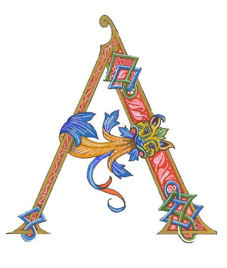 lettre medieval | À Voir Illustrated Manuscript, Alfabet Letters, The Letter A, Illumination Art, Creative Lettering, Medieval Manuscript, Calligraphy Alphabet, Illuminated Letters, Encaustic Painting