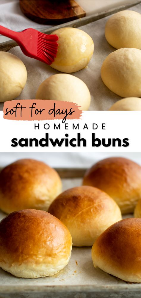 Super Soft Sandwich Buns (VIDEO) - Pretty. Simple. Sweet. Easy Brioche Buns, Easy Bun Recipe, Sub Buns Recipe, Simple Buns, Homemade Bread Buns, Sandwich Buns Recipe, Soft Buns Recipe, Sandwich Roll Recipe, Homemade Sliders