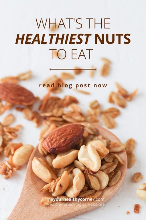 Choosing the healthiest nuts to eat every day isn't difficult. The calories, protein, fibre and healthy fats contents are what make nuts so healthy to eat. Most have a similar nutritional profile. Although the amount of each nutrient may differ, the differences aren't major. You can eat a variety combining all the nutrients needed to stay in good health. Read the full article to learn more. Healthy Nuts, Healthy Snack Options, Nuts And Seeds, Fiber Rich, Good Health, Healthy Fats, Superfoods, Health Benefits, Oats