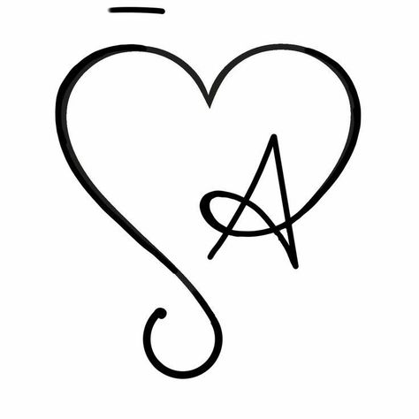 A Initial Tattoo, Cute Initial Tattoos, Abstract Tattoo Ideas, Monogram Tattoo, Abstract Tattoos, Traditional Tattoo Designs, Abstract Tattoo Designs, Animal Tattoo Ideas, Fancy Writing