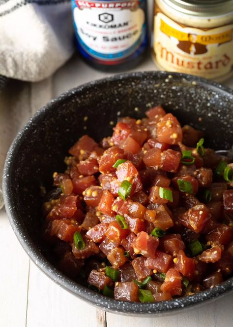 Raw Tuna Steak Recipes, Tuna Tartare Recipe Easy, Ahi Tuna Tartare Recipe, Tuna Tartare Appetizer, Raw Tuna Recipes, Spicy Tuna Tartare Recipe, Ahi Tuna Appetizer, Fresh Tuna Steak Recipes, Raw Tuna Recipe