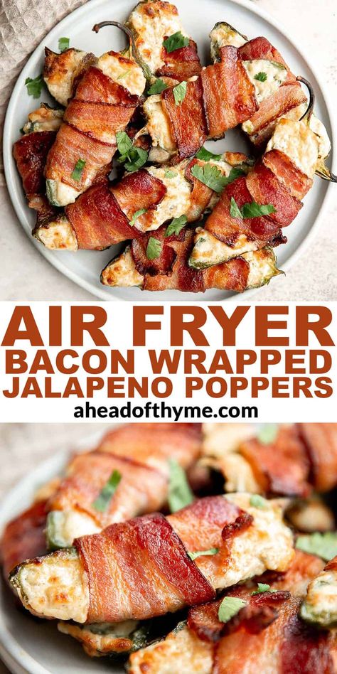 Bacon Wrapped Jalapeño Poppers (Air Fryer) Bacon Wrapped Jalapenos In Air Fryer, Jalepeno Popper Air Fryer, Jalapeno Poppers Bacon Wrapped Air Fryer, Football Air Fryer Recipes, Stuffed Jalapeno Peppers Bacon Wrapped Air Fryer, Jalepeno Poppers Bacon Wrapped Air Fryer, Jalapeño Popper Air Fryer, Air Fry Jalapeno Bacon Wrapped, Bacon Wrapped Jalepeno Recipes