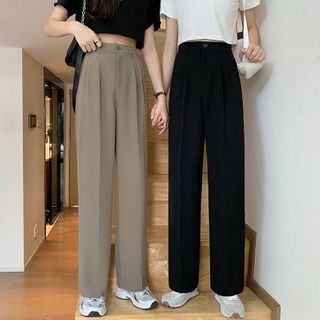 Buy Moon City Straight Leg Dress Pants at YesStyle.com! Quality products at remarkable prices. FREE Worldwide Shipping available! Women Business Attire, Work Outfits Frauen, Straight Leg Dress Pants, Y2k Aesthetic Fashion, Business Attire Women, Fitted Dress Pants, Wide Leg Dress Pants, Cute Pants, Kawaii Dress