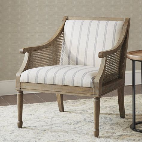 Martha Stewart Isla 27.5'' Wide Armchair & Reviews | Wayfair.ca Farmhouse Accent Chair, Chair Wood, Accent Arm Chairs, Upholstered Arm Chair, Renovation Ideas, Farmhouse Living, Country Farmhouse, Wood Chair, Interior Ideas