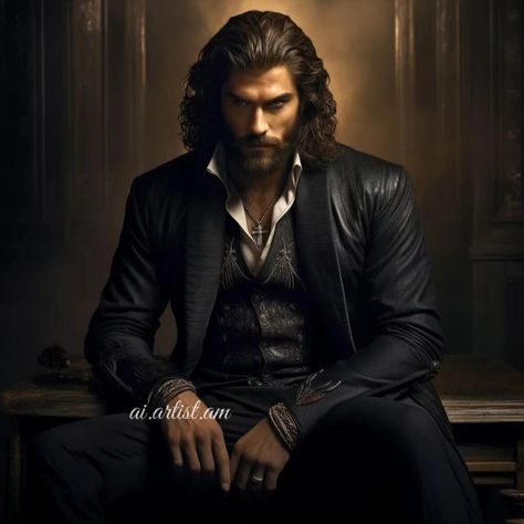 Long Haired Male Models, Dark Character Art Male, Dark Fantasy Male, Male Art Model, Dark Fairytale, Marvel Characters Art, Dark Men, Outlander Book, Long Dark Hair