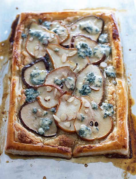 Pear Tart With Blue Cheese and Honey Recipe | Tyler Florence Honey Tart, Pear And Blue Cheese, Pear Tart Recipe, Blue Cheese Tart, Pear Tart, Cheese Tart, Enjoy Your Meal, Cheese Tarts, Pear Recipes