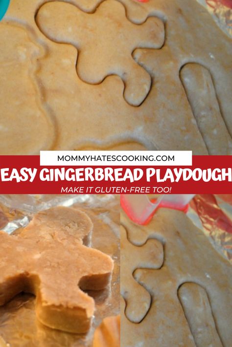 Make a fun playdough for the kids with this microwavable gingerbread playdough, it's made with pantry ingredients! Gingerbread Play Doh Recipe, Gingerbread Playdough Recipe, Easy Playdough Recipe, Cream Of Tarter, Gluten Free Gingerbread, Playdough Recipe, Nutrition Information, Fun Cookies, Family Friendly Meals