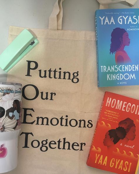 Black women, it’s okay to be selfish with your energy. ✨ Surround yourself with words, images, and ideas that fill your cup. Some good books📚 - Homegoing and Transcendent Kingdom by Yaa Gyasi. Empowering accessories 😍 “Support Black Maternal Health” cup from the @spokenblackgirlshop Cute writer gear “Putting Our Emotions Together” tote by @_browngirlsheal #blackwomenwriters Transcendent Kingdom, Black Maternal Health, Fill Your Cup, Be Selfish, Maternal Health, Women Writers, Surround Yourself, Book Covers, Good Books