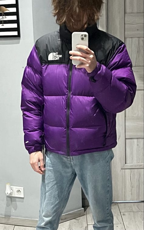 Purple Jacket Outfit Men, Dark Purple Jacket Outfit, Purple Puffer Jacket Outfit, Purple Jacket Outfit, Puffer Jacket Outfit, Racer Jacket, Purple Jacket, Winter Jacket Men, Jacket Outfit