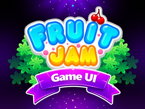 Fruit Jam Game Title by Rose Nguyen on Dribbble Video Game Logos, Fruit Logo, Photoshop Text Effects, Match 3 Games, Photoshop Text, Game Logo Design, Game Title, Game Interface, Font Graphic