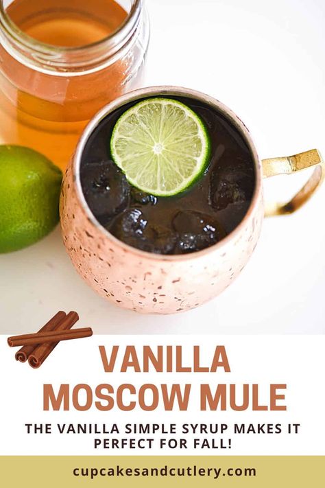 Russian Mule Recipe, Vanilla Vodka Cocktails Easy, Fall Moscow Mule Recipe, Mule Recipe Vodka, Fall Moscow Mule, Vanilla Vodka Cocktails, Vanilla Vodka Drinks, Mule Variations, Moscow Mule Variations