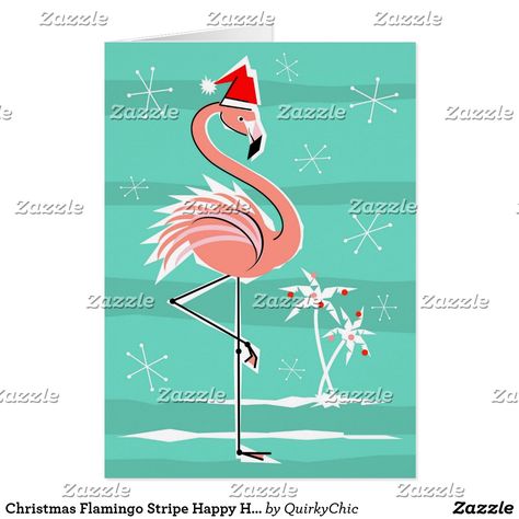 Retro Holiday Cards, Christmas Flamingo, Florida Christmas, Happy Holiday Cards, Tropical Christmas, Flamingo Christmas, Christmas Napkins, Christmas Holiday Cards, Merry Christmas Card