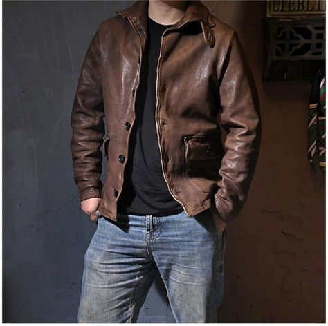 Mens Handmade Vintage Waxed Brown Jacket | Motorcycle Jacket Casual Biker Leather Jacket Coat | Best For Biker Riding & Racers Mens Premium Quality Real Leather Jacket Ideal Jacket for all Seasons Light Weighted Jacket Motorcycle Biker Leather Jacket Best Quality Stitching ThroughOut Cafe Racer Collegan Motorcycle Biker Leather Jacket Multiple Outter Pockets and Two Inner Pockets Including Mobile Pocket Long Lasting Durable Leather Jacket Original YKK Zippers Brand New With Tag Free Dust Cover B Vintage Style Jacket, Biker Leather Jacket, Moto Vintage, Sheepskin Jacket, Real Leather Jacket, Biker Leather, Brown Jacket, Suede Material, Jacket Vintage