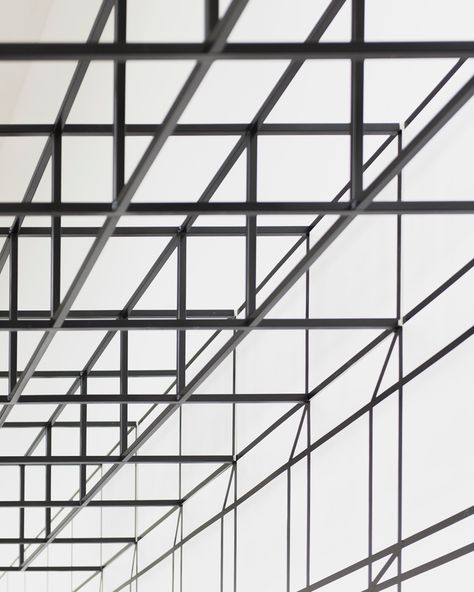 chicago architecture biennial johnston marklee grid is a grid is a grid is a grid MCA chicago designboom Johnston Marklee, Grid Architecture, Dieter Roth, Black Paintings, Ceiling Grid, Metal Grid, House Deco, Chicago Architecture, Jw Marriott