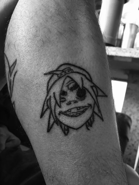 Gorrilaz Tattoo Ideas, Gorillaz 2d Tattoo, Gorrilaz Tattoo, Gorillaz Tattoos, Gorillaz Tattoo Ideas, 2d Tattoo, Cool Tattoo Ideas For Men, Gorillaz 2d, Tattoo Line Art