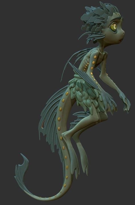 Luca Sea Monsters, Humanoid Sea Creature, Sea Monster Concept Art, Aquatic Character Design, Luca Concept Art, Fish Fursona, Aquatic Oc, Sea Creature Oc, Luca Oc