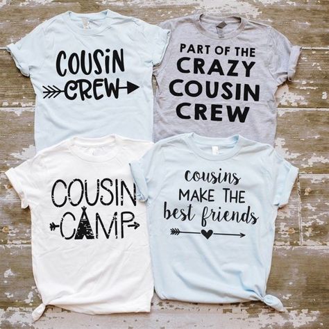 Crazy Cousin Crew, Cousins Shirts, Crazy Cousins, Cousin Quotes, Reunion Shirts, Cousin Crew, Friends Tee, Kids Graphic Tees, Crew Shirt