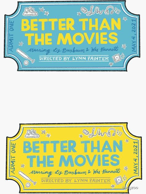 "Better Than the Movies By Lynn Painter 2 Pack" Sticker for Sale by busyzoo | Redbubble Better Than The Movies Book Poster, Better Than The Movies Bookmark, Better Than The Movies Stickers, Better Than The Movies Wallpaper, Better Than The Movies Fanart, Better Libro, Better Than Movies, Better Than The Movies Aesthetic, Better Than The Movies Book