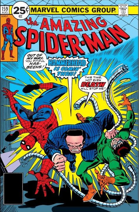 Continued from last issue... Believing that he had been haunted by the ghost of Hammerhead, Dr. Octopus had built a machine to try and destroy his haunter. However, in reality, Hammerhead has existed in a different dimensional plane of reality, and in using the device on him has freed him and... Amazing Spider Man Comic, Miss Hulk, Comic Pop Art, Marvel Comics Covers, Univers Marvel, Martian Manhunter, The Amazing Spider Man, Green Goblin, Uncanny X-men