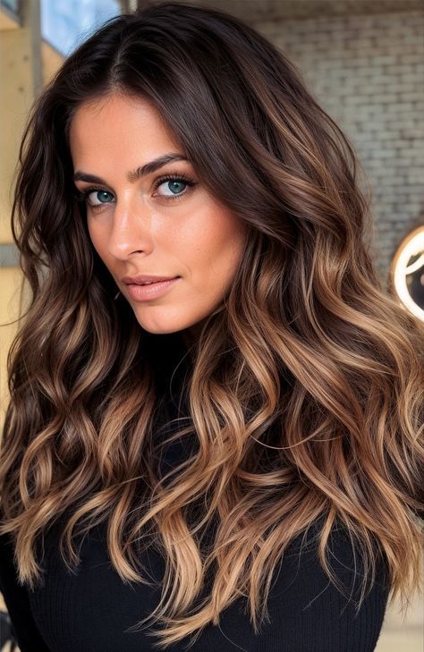 Transform your look this year with 45 Dark Caramel Balayage Ideas That Will Totally Transform Your Look in 2024! This hair trend beautifully combines deep, dark shades with warm caramel highlights, creating an eye-catching and sophisticated style. Perfect for all hair types, dark caramel balayage adds depth and dimension that will turn heads. Find your inspiration here! #DarkCaramelBalayage #BalayageIdeas #2024HairTrends #HairTransformation #WarmHighlights #StyleGoals #BeautyInspo #CaramelDream #GorgeousHair #HairFashion Winter Caramel Balayage, Brunette Balayage Hair Caramel Chocolate, Long Dark Brown Hair With Highlights Chocolates Caramel Balayage, Coffee Bayalage Brunette, Ombre Hair Brown To Caramel, Dark Hair With Caramel Balayage, Dark Brown Hair Balayage Caramel, Dark Caramel Balayage Brunettes, Bronde Balayage Medium Length